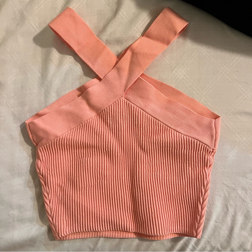 BABATON Sculpt Knit Criss Cross Cropped Tank
